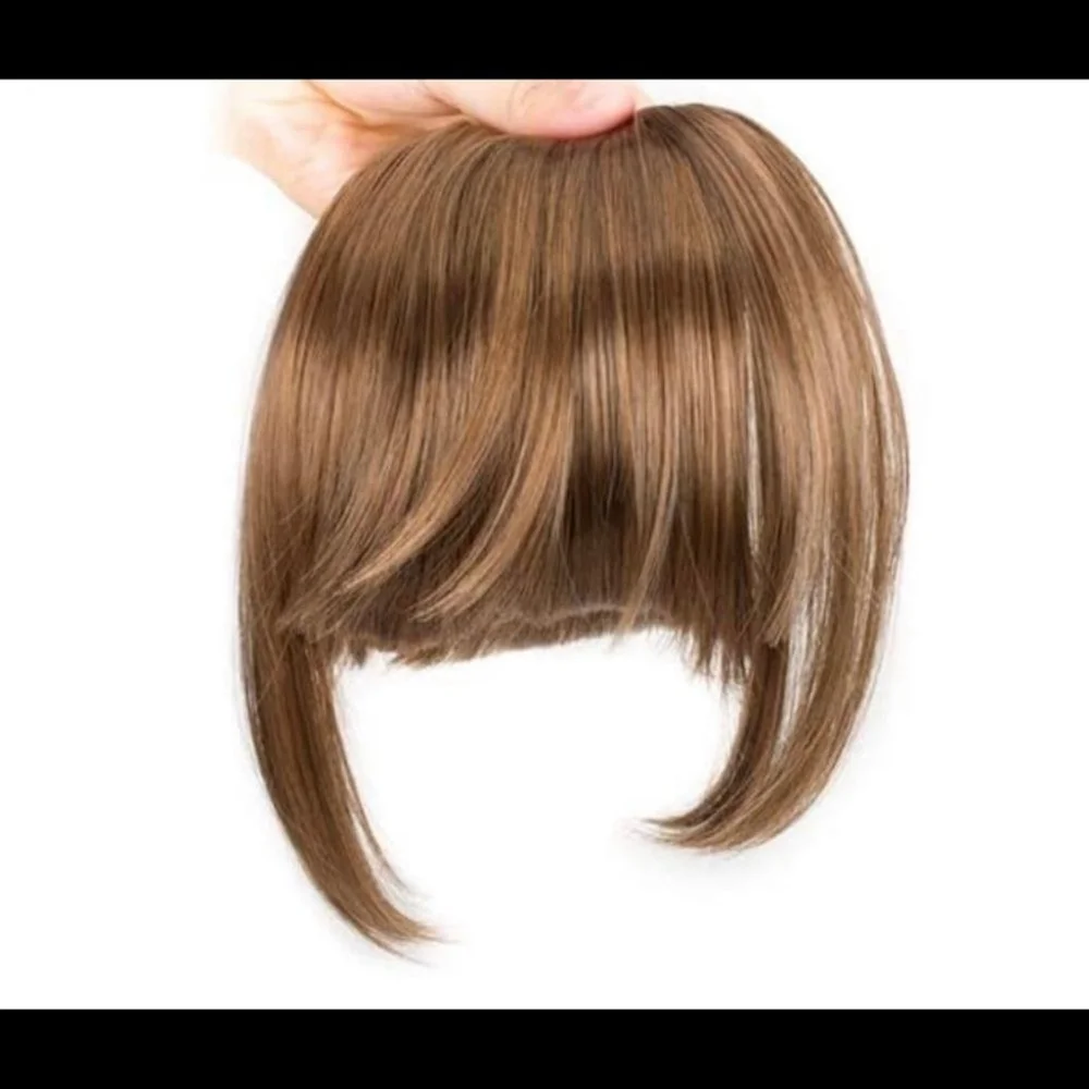 FASHION One Piece Clip in Hair Bangs-Light Brown